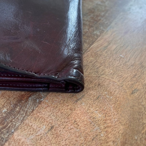 Vintage Coach wallet Burgundy water buffalo Continental clutch kisslock - Picture 7 of 15